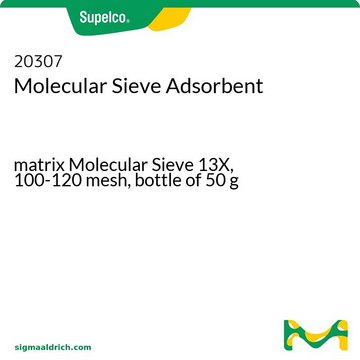 Molecular Sieve Adsorbent matrix Molecular Sieve 13X, 100-120&#160;mesh, bottle of 50&#160;g