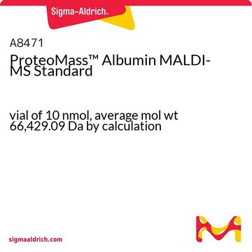 ProteoMass&#8482; Albumin MALDI-MS Standard vial of 10&#160;nmol, average mol wt 66,429.09&#160;Da by calculation