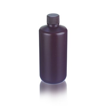 Wheaton&#174; Leak Resistant Bottle capacity 60&#160;mL, high-density polyethylene bottle, amber bottle, narrow-mouth bottle, bottle diam. × H 39&#160;mm × 84&#160;mm, 20-410