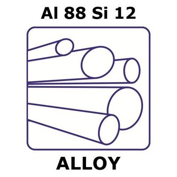 Aluminum-silicon alloy, Al88Si12 500mm rod, 15mm diameter, extruded