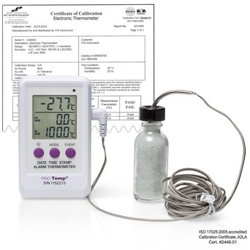 SP Bel-Art&#174; H-B Frio-Temp&#174; Calibrated Electronic Verification Thermometer temp. range at -50-200 °C, 0 and 100°C Calibration