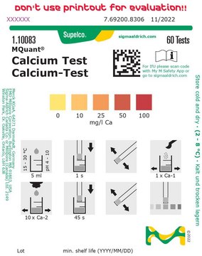 Calcium Test colorimetric, 10-100&#160;mg/L (Ca2+), MQuant&#174;