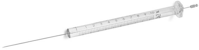 Hamilton&#174; Microliter&#8482; syringe, cemented needle 75 ASN, volume 5&#160;&#956;L, needle size 23s ga (cone tip), needle L 43&#160;mm (1.71&#160;in.), pkg of 1&#160;ea