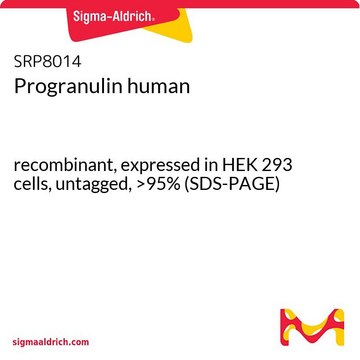 Progranulin human recombinant, expressed in HEK 293 cells, untagged, &gt;95% (SDS-PAGE)