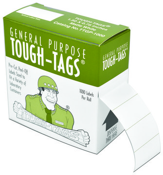 Laser Tough-Tags&#8482; green, L × W 0.94&#160;in. × 0.50&#160;in., pkg of 2975