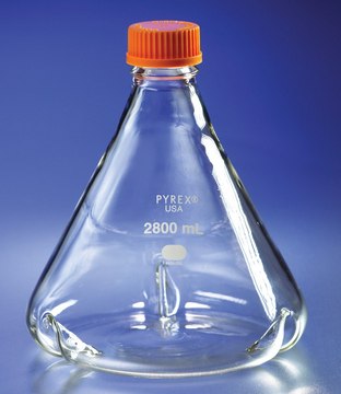 Pyrex&#174; Fernbach baffled culture flask with GL45 screw cap