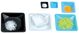 Weigh Boat size small, square white polystyrene, anti-static, capacity 10&#160;mL, sterile; electron beam irradiated