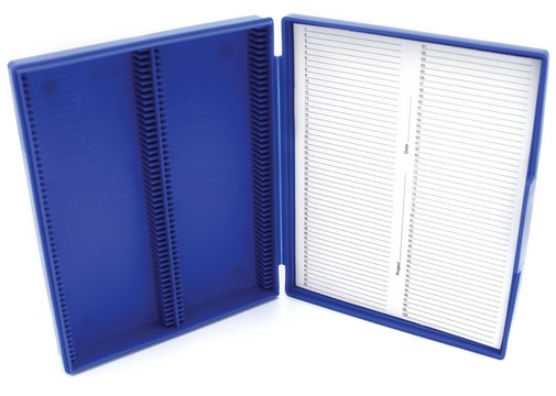 Slide box 100 place, blue