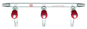 Aldrich&#174; single bank manifolds with high-vacuum PTFE valves manifold with vacuum-gauge port, positions, 3