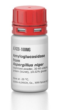 Amyloglucosidase from Aspergillus niger lyophilized powder, 30-60&#160;units/mg protein (biuret), &#8804;0.02% glucose