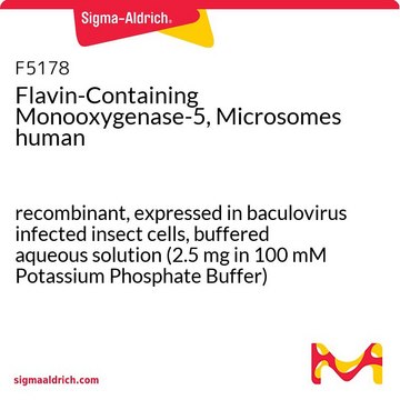 Flavin-Containing Monooxygenase-5, Microsomes human recombinant, expressed in baculovirus infected insect cells, buffered aqueous solution (2.5 mg in 100 mM Potassium Phosphate Buffer)