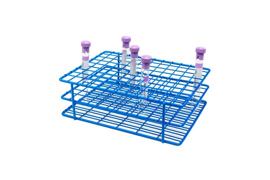 Coated Wire Tube Rack to hold, 108 x 13-16 mm tubes, blue