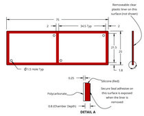 Grace Bio-Labs SecureSeal&#8482; hybridization chambers wells, 2, well L × W × depth 34.5&#160;mm × 21.5&#160;mm × 0.8&#160;mm, port diam. 1.5&#160;mm