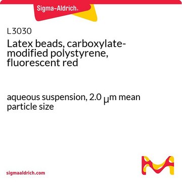 Latex beads, carboxylate-modified polystyrene, fluorescent red aqueous suspension, 2.0&#160;&#956;m mean particle size