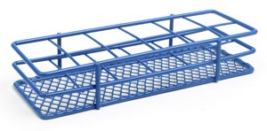 Coated Wire Tube Rack to hold, 12 x 25 mm tubes, blue