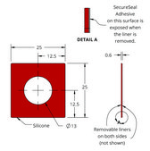 Grace Bio-Labs Press-To-Seal silicone isolator, PSA one side wells, 1 (Round, 13mm diameter, 0.6mm depth), (Adhesive on one side)