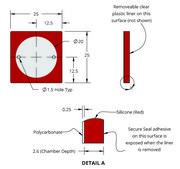 Grace Bio-Labs SecureSeal&#8482; hybridization chambers wells, 1, well diam. × depth 20&#160;mm × 2.6&#160;mm, port diam. 1.5&#160;mm