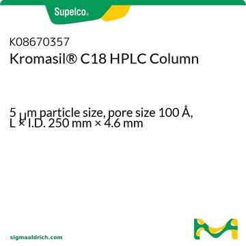 Kromasil&#174; C18 HPLC Column 5&#160;&#956;m particle size, pore size 100&#160;Å, L × I.D. 250&#160;mm × 4.6&#160;mm