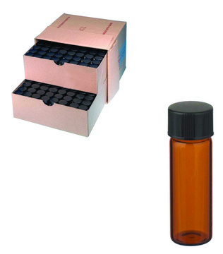 WHEATON&#174; amber sample vial with PTFE faced rubber lined cap packed in partitioned tray glass, tube capacity (4&#160;mL), screw cap