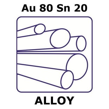 Gold/tin rod, Au80%/Sn20%, 3.0&#160;mm diameter, length 25 mm