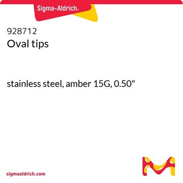 Oval tips stainless steel, amber 15G, 0.50"