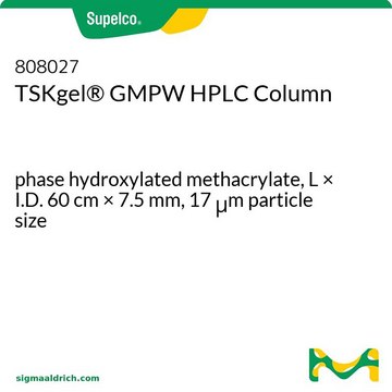 TSKgel® GMPW HPLC Column phase hydroxylated methacrylate, L × I.D. 60 cm × 7.5 mm, 17 μm particle size