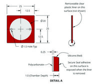 Grace Bio-Labs SecureSeal&#8482; hybridization chambers wells, 1, well diam. × depth 20&#160;mm × 1&#160;mm, port diam. 1.5&#160;mm