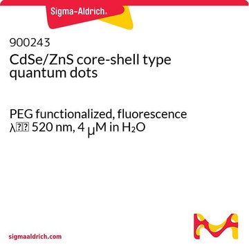 CdSe/ZnS core-shell type quantum dots PEG functionalized, fluorescence &#955;em&#160;520&#160;nm, 4&#160;&#956;M in H2O