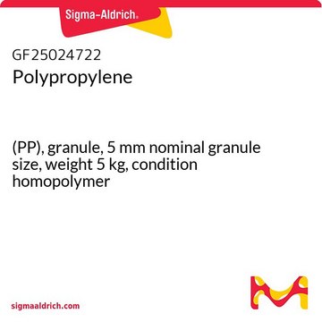 Polypropylene (PP), granule, 5&#160;mm nominal granule size, weight 5&#160;kg, condition homopolymer