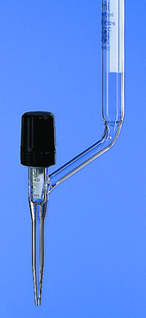 BRAND&#174; BLAUBRAND&#174; burette, lateral stopcock volume 50&#160;mL, accuracy: ±0.05&#160;mL, clear borosilicate glass 3.3 (Schellbach stripes, PTFE spindle)