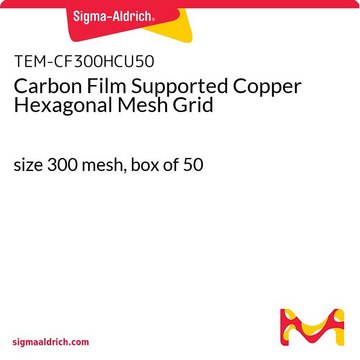 Carbon Film Supported Copper Hexagonal Mesh Grid size 300&#160;mesh, box of 50