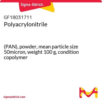 Polyacrylonitrile (PAN), powder, mean particle size 50micron, weight 100&#160;g, condition copolymer