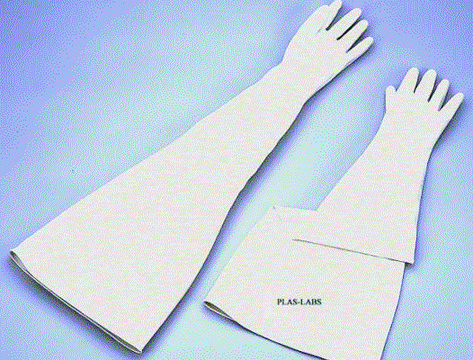 Plas-Labs Hypalon&#8482; glove box gloves for 1 piece glove set, size 8 (for 10 in. ports)