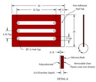 Grace Bio-Labs CoverWell&#8482; perfusion chambers 3 chambers, port diam. 1.5&#160;mm, chamber W × L × thickness 3&#160;mm × 32&#160;mm × 0.6&#160;mm