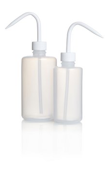 Azlon Square Shouldered Wash Bottles with jet-tip aperture low-density polyethylene bottle, capacity 250&#160;mL