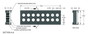 Grace Bio-Labs ProPlate&#174; microarray system, slide module diam. 6&#160;mm, with Delrin&#174; snap clips, wells, 16