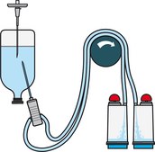 Steritest&#174; NEO Device For liquids in plastic containers., Blue base canister with a non-coring single needle minimizes blockage when piercing plastic containers.