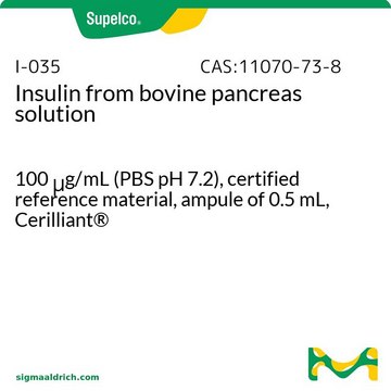 Insulin from bovine pancreas solution 100&#160;&#956;g/mL (PBS pH 7.2), certified reference material, ampule of 0.5&#160;mL, Cerilliant&#174;