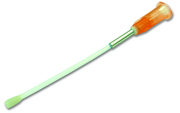 Animal feeding needle, sterile, disposable, PTFE w/SS bite protector size 17G, L × diam. 3.3&#160;in. × 2.4&#160;mm , ball