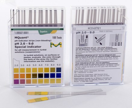 pH-indicator strips pH 2.0 - 9.0 non-bleeding, colorimetric, pH range 2.0-9.0, graduations and accuracy accuracy: 1&#160;pH unit, MQuant&#174;