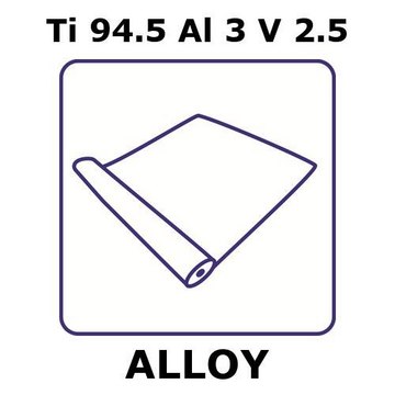 Titanium-aluminum-vanadium alloy, Ti94.5Al3V2.5 foil, 1m coil, 0.030mm thickness, annealed