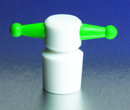 Pyrex&#174; PTFE key-hole stopper, color-coded green, stopper size 19