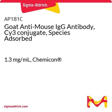 Goat Anti-Mouse IgG Antibody, Cy3 conjugate, Species Adsorbed 1.3&#160;mg/mL, Chemicon&#174;