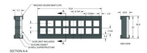 Grace Bio-Labs ProPlate&#174; microarray system, slide module L × W 7&#160;mm × 7&#160;mm, with Delrin&#174; snap clips, size 16&#160;wells