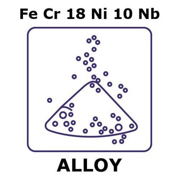 Stainless Steel - AISI 347 alloy, FeCr18Ni10Nb powder, 45micron max. particle size, atomized, 100g, 99.999%