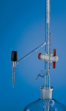 BRAND&#174; BLAUBRAND&#174; automatic burette, Pellet pattern volume 50&#160;mL, accuracy: ±0.05&#160;mL, clear borosilicate glass 3.3 (Schellbach lateral needle-valve stopcock PTFE key, grad. in blue)