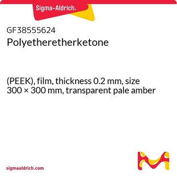 Polyetheretherketone (PEEK), film, thickness 0.2&#160;mm, size 300 × 300&#160;mm, transparent pale amber