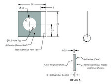 Grace Bio-Labs HybriWell&#8482; sealing system, SecureSeal&#8482; adhesive chamber chamber volume 18&#160;&#956;L, diam. × thickness 13&#160;mm × 0.15&#160;mm, port diam. 1.5&#160;mm