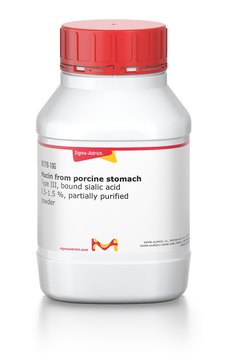 Mucin from porcine stomach Type III, bound sialic acid 0.5-1.5&#160;%, partially purified powder