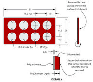 Grace Bio-Labs SecureSeal&#8482; hybridization chambers wells, 8, well diam. × depth 9&#160;mm × 1&#160;mm, port diam. 1.5&#160;mm